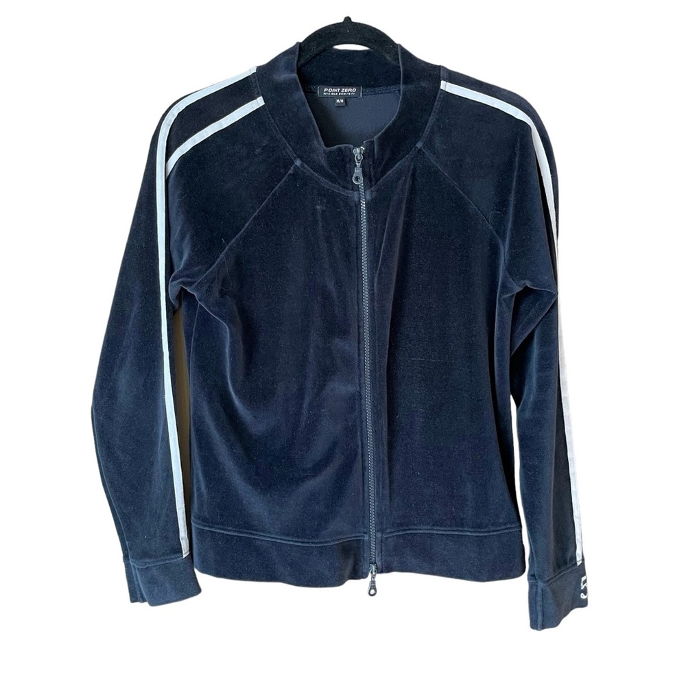 Vintage Women’s Point Zero Zip Up Jacket/Sweater Colour Blue Size Medium